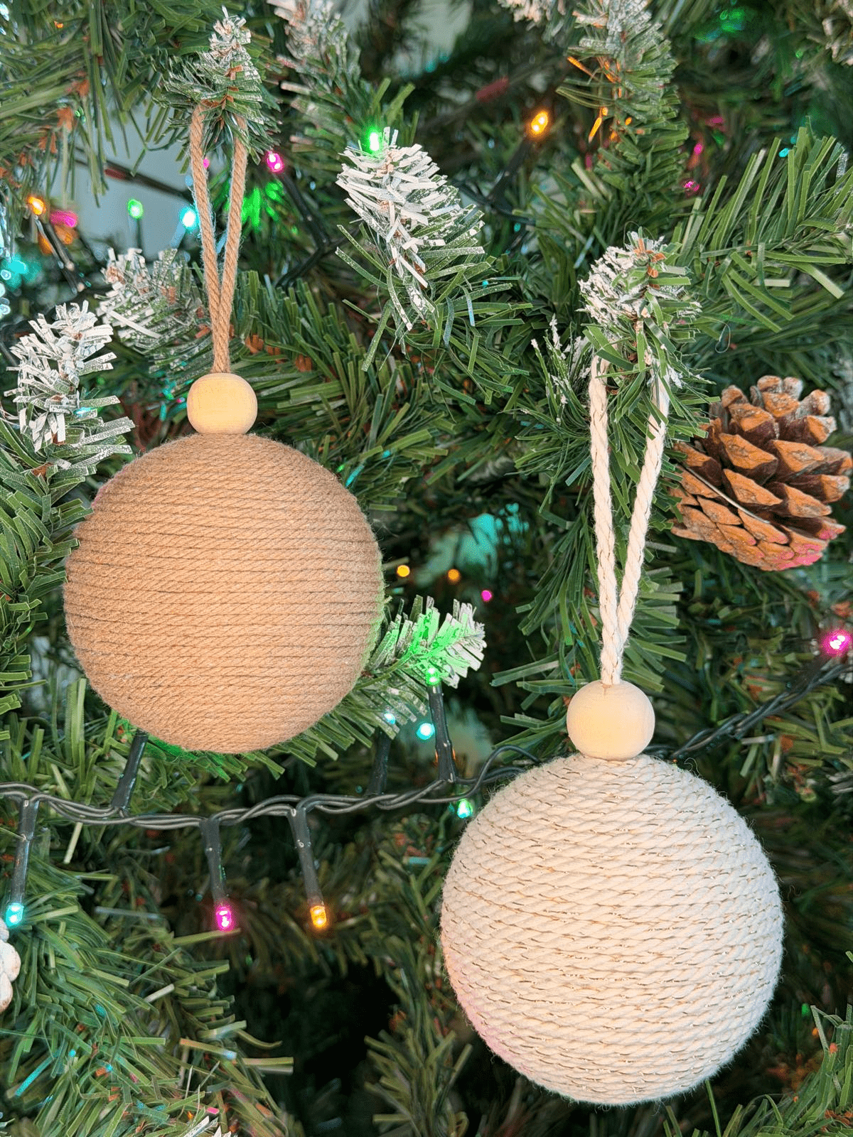 Boules Macramé Écru et Muscade